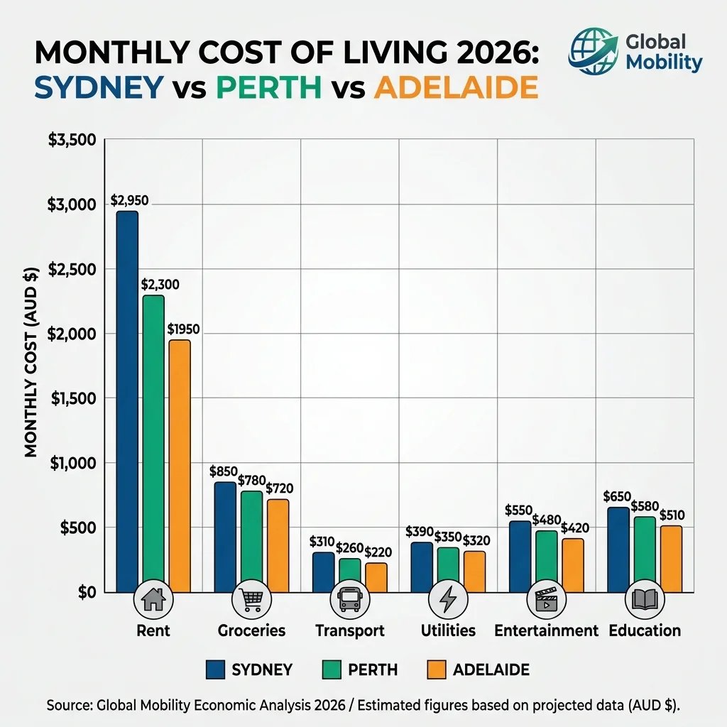 Australia Cost of Living Comparison Chart