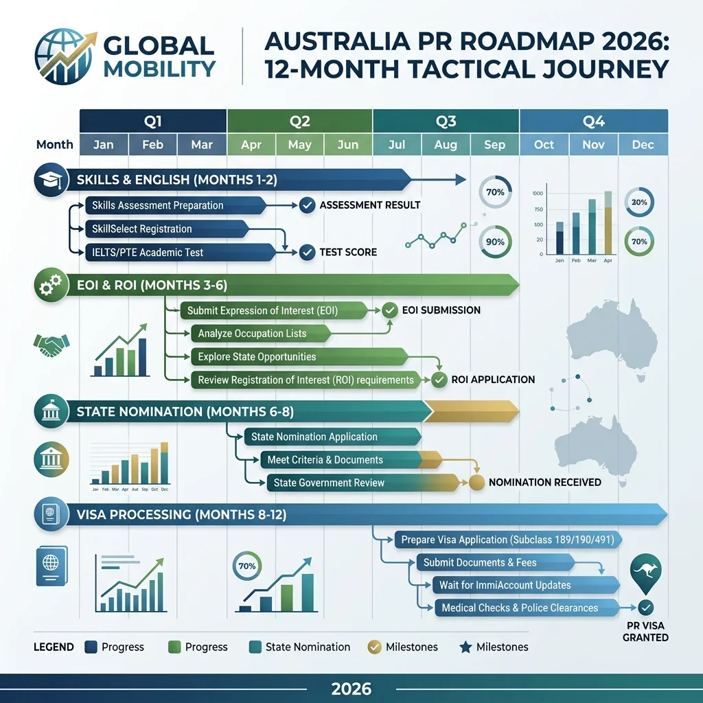 Australia Visa Roadmap Timeline Chart
