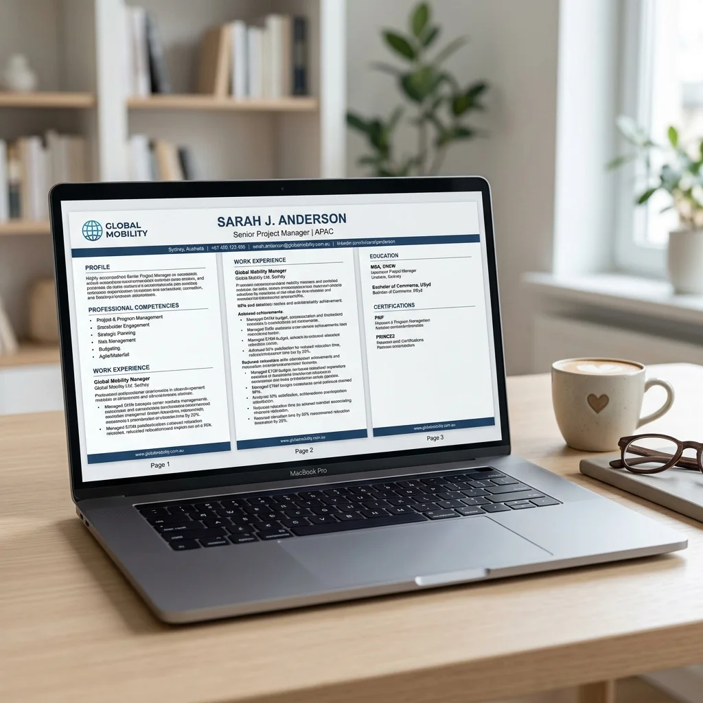 Australia CV Format Template Mockup
