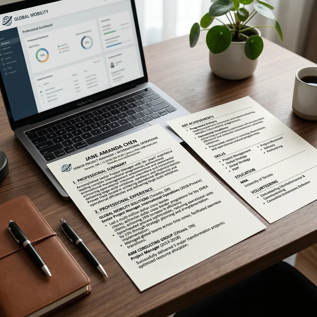 Canada CV Format Template Mockup