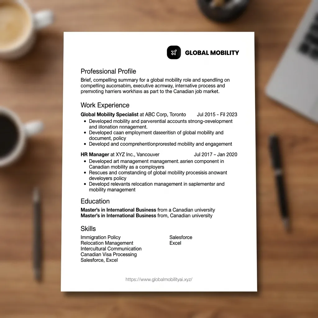 Canada CV Format Mockup