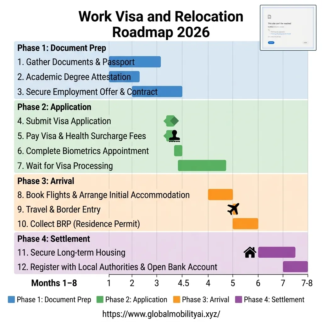 Canada Relocation Processing Timeline Gantt Chart