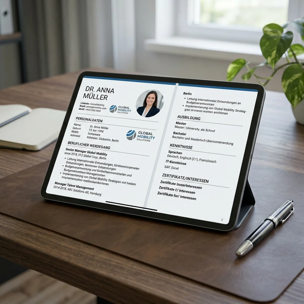 Germany CV Format Template Mockup
