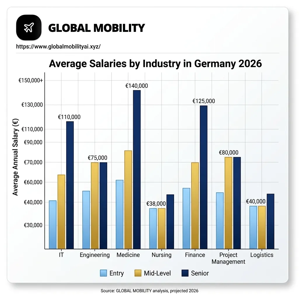 IMG-09: Germany Average Salary by Industry — Entry, Mid, and Senior 2026 Benchmarks