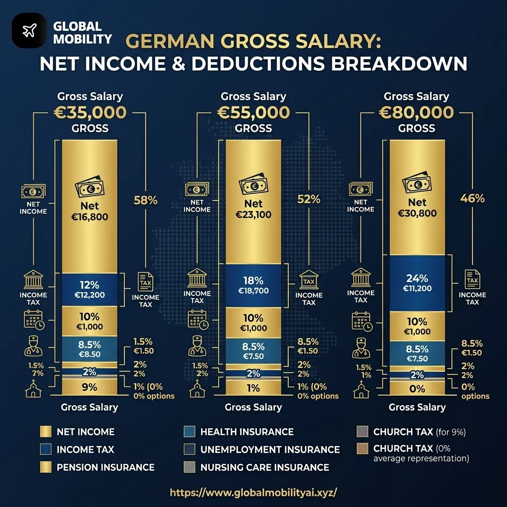 IMG-08: Germany Gross to Net Salary Breakdown and Tax Deductions 2026 Chart