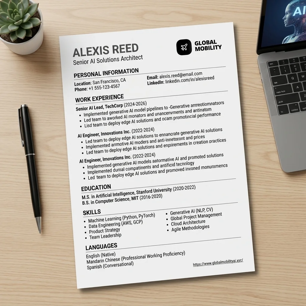 Professional Nomad CV Format 2026
