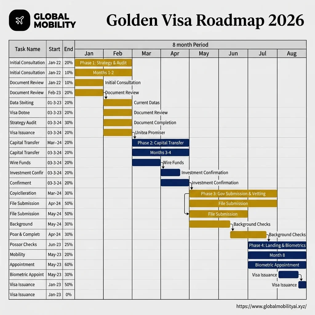 Golden Visa Roadmap Timeline Chart