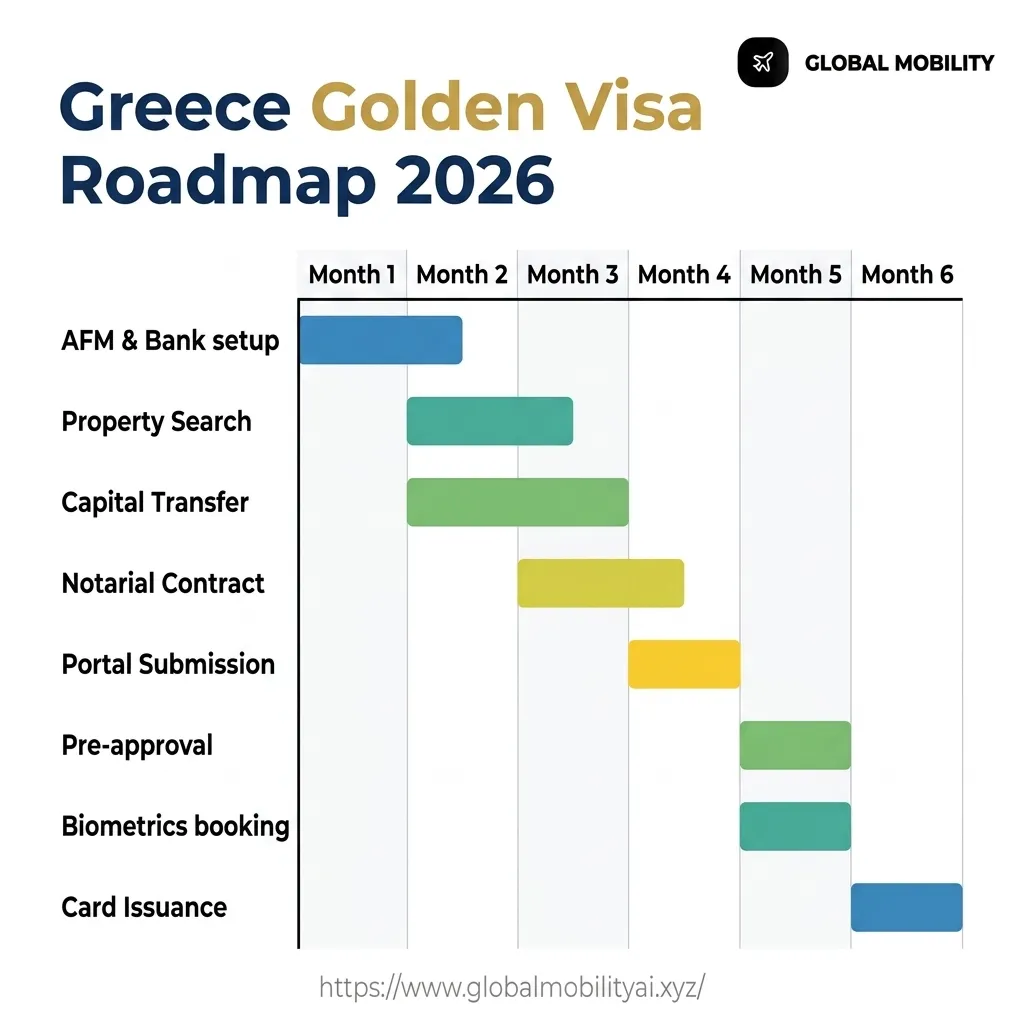 CHART-3: Visa processing timeline Gantt chart