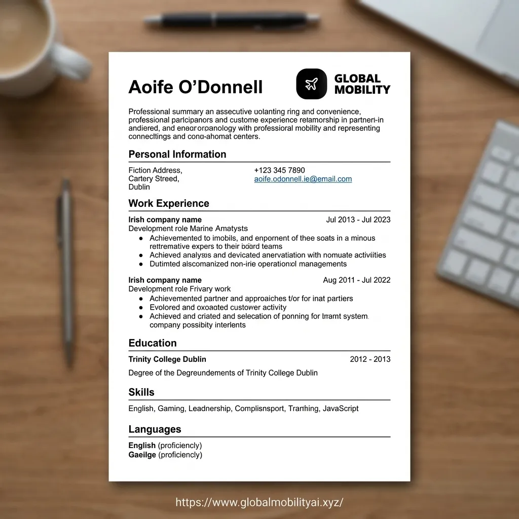 IMG-09: Ireland CV Formatting