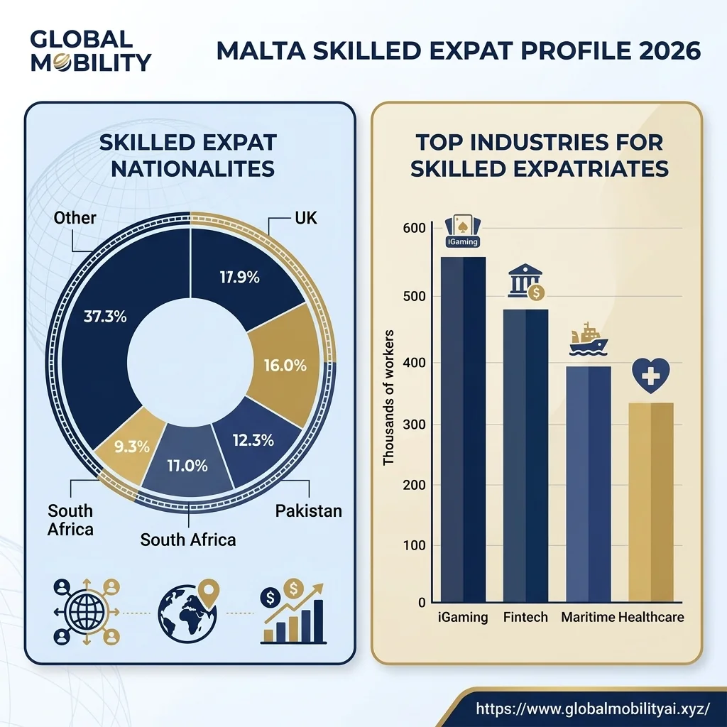 Malta Expat Demographics 2026 Infographic