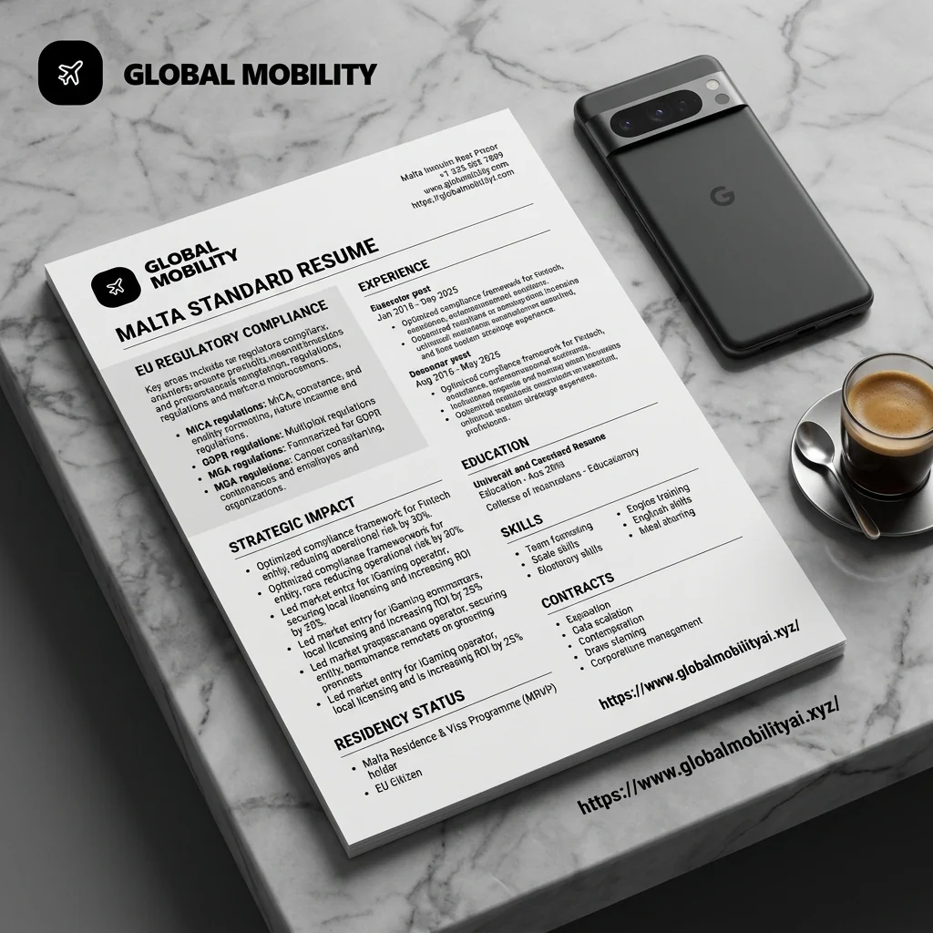 Malta CV Format Template Mockup