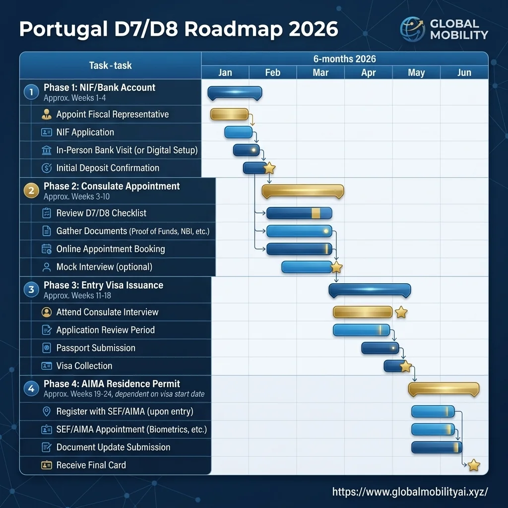 Portugal Visa Roadmap Timeline Chart