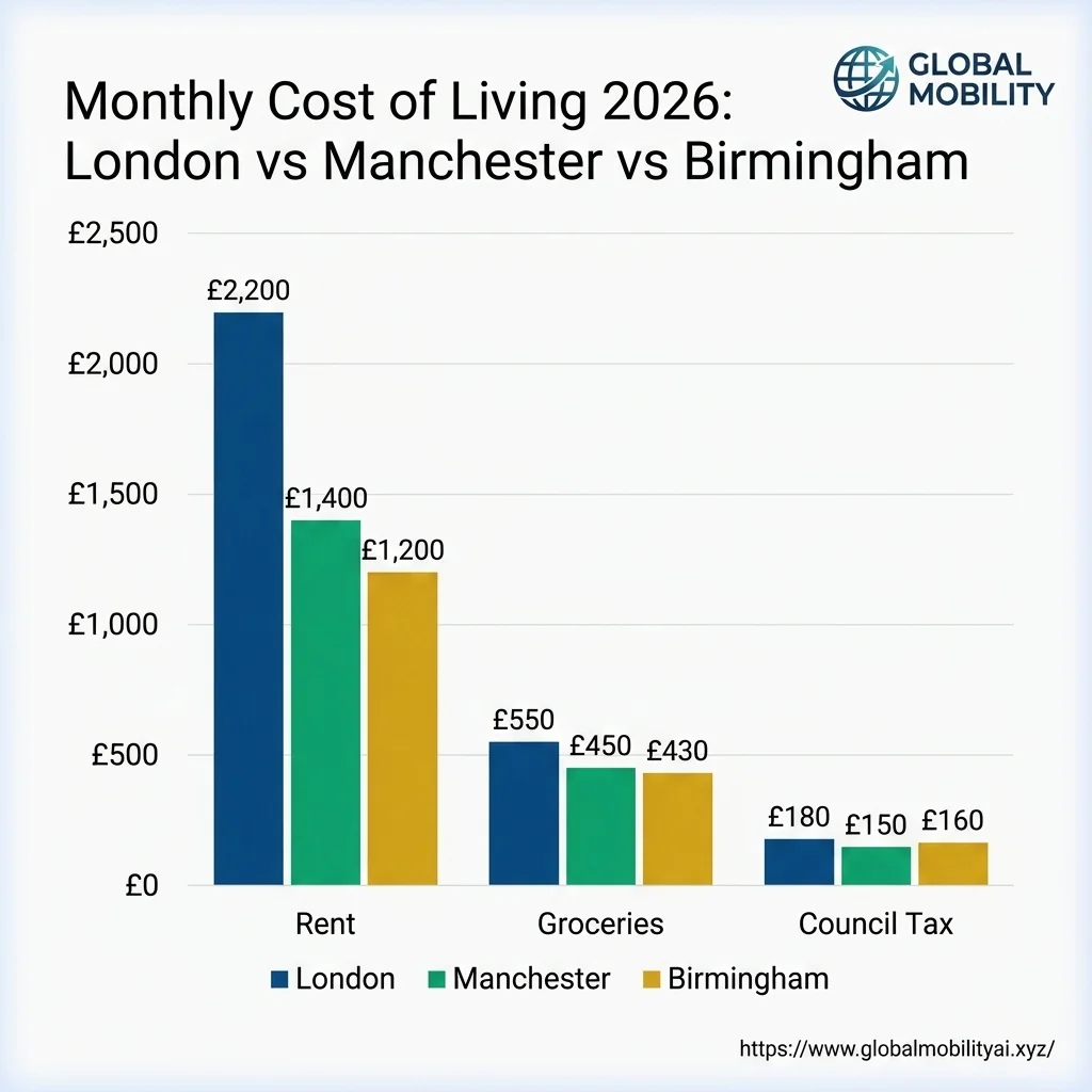 UK Cost of Living Comparison Chart