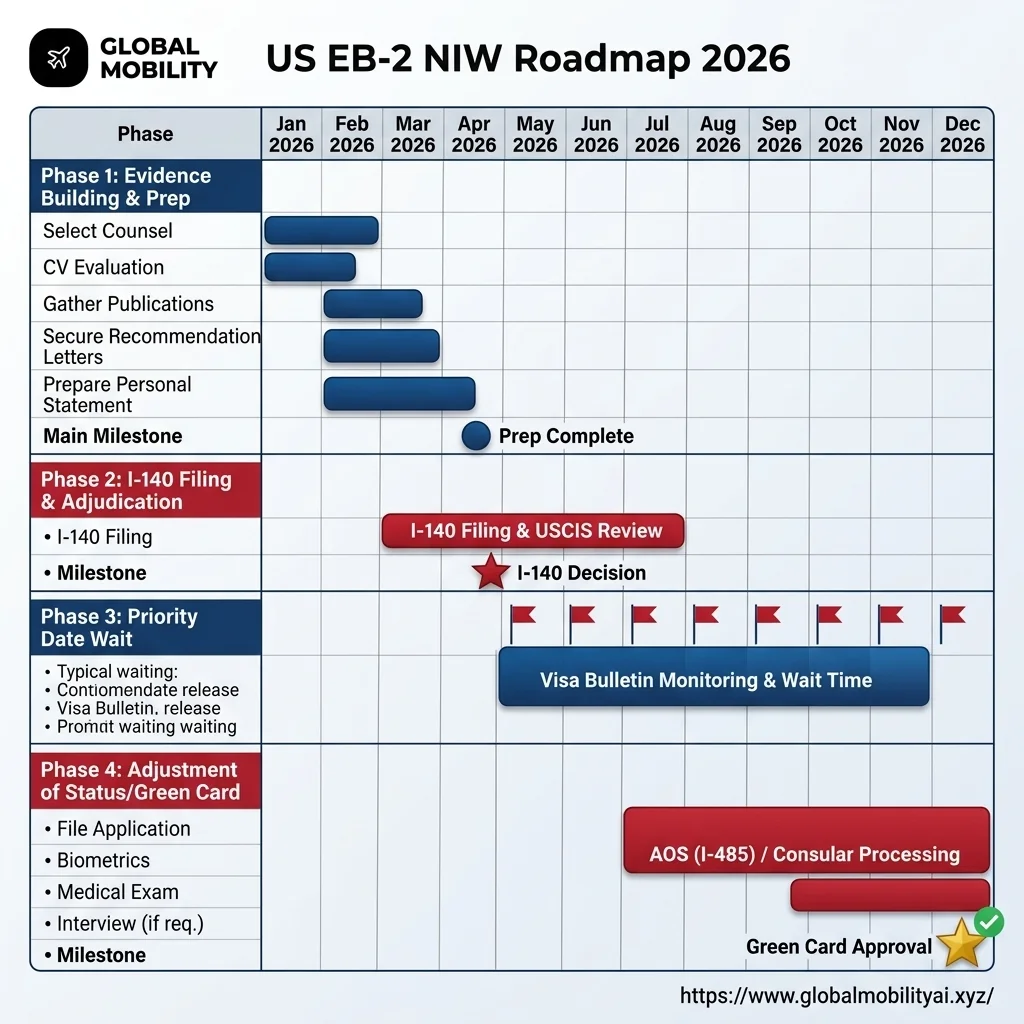 USA NIW Roadmap Timeline Chart