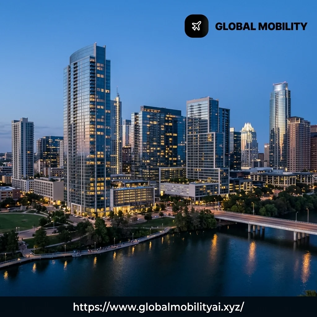 Austin Texas downtown view highlighting premium expat residential real estate